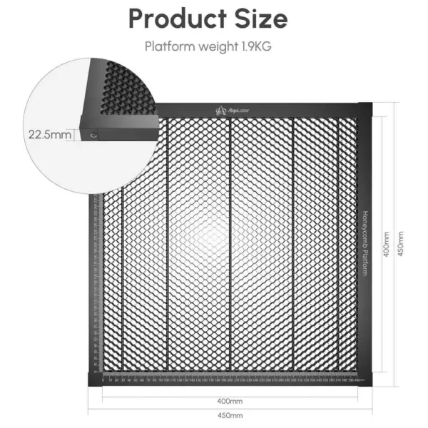 Honeycomb AlgoLaser 400×400 mm – Corte Limpio y Seguro - Imagen 4